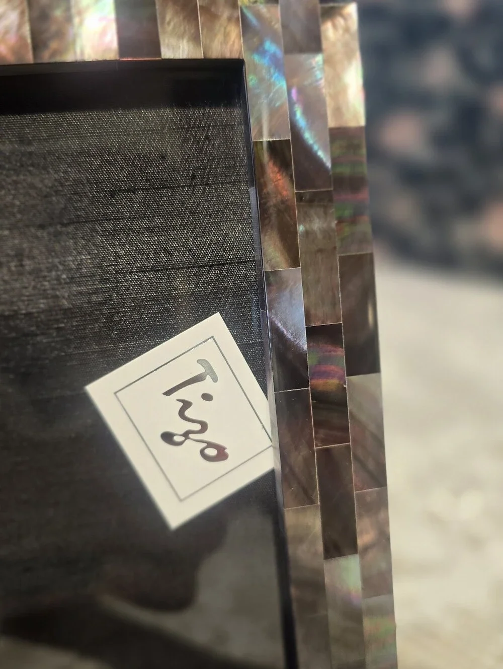 TIZO Black Mother-of-Pearl Mosaic Photo Frame 5x7 NEIMAN MARCUS